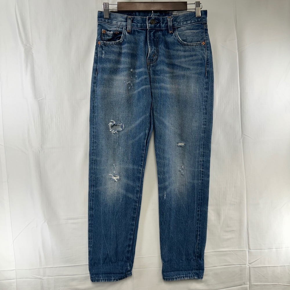 Levi's Vintage Clothing 505 Jeans Womens 27 Blue Selvedge Distressed